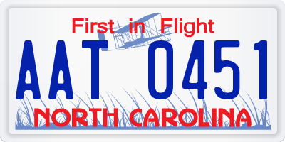 NC license plate AAT0451