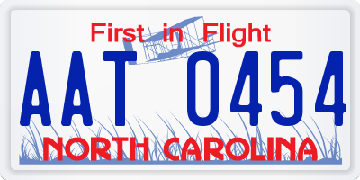 NC license plate AAT0454