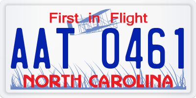 NC license plate AAT0461
