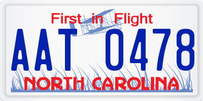NC license plate AAT0478