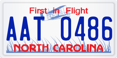 NC license plate AAT0486