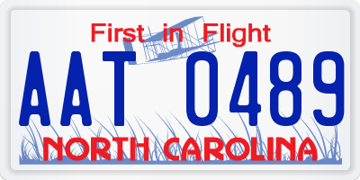 NC license plate AAT0489