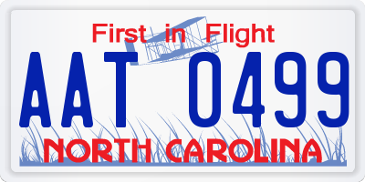 NC license plate AAT0499
