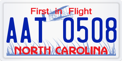 NC license plate AAT0508