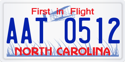 NC license plate AAT0512