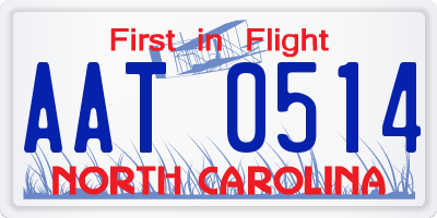 NC license plate AAT0514