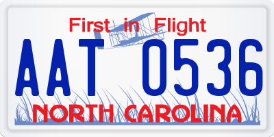 NC license plate AAT0536