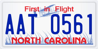 NC license plate AAT0561