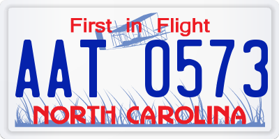 NC license plate AAT0573