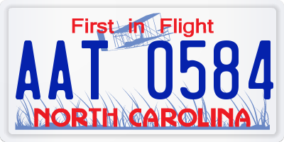 NC license plate AAT0584