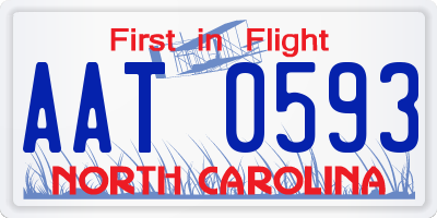 NC license plate AAT0593