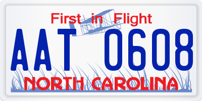 NC license plate AAT0608