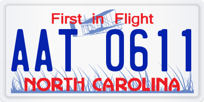 NC license plate AAT0611