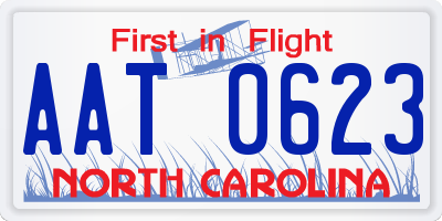NC license plate AAT0623