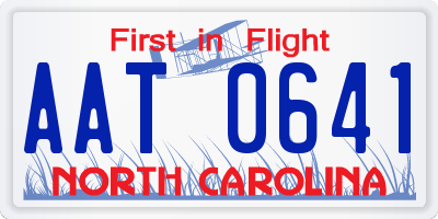 NC license plate AAT0641
