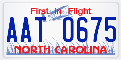 NC license plate AAT0675