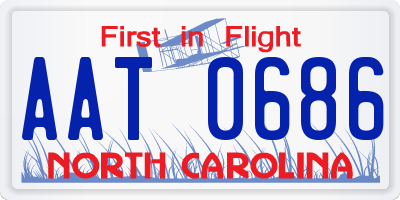 NC license plate AAT0686