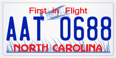 NC license plate AAT0688