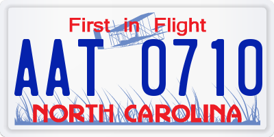 NC license plate AAT0710