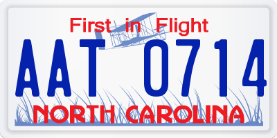 NC license plate AAT0714