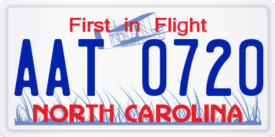 NC license plate AAT0720