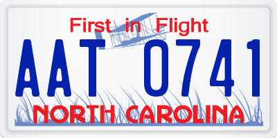 NC license plate AAT0741