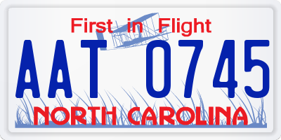 NC license plate AAT0745