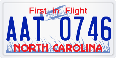 NC license plate AAT0746