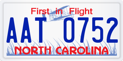 NC license plate AAT0752