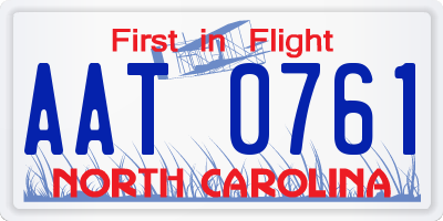 NC license plate AAT0761