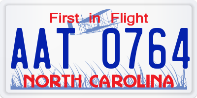 NC license plate AAT0764