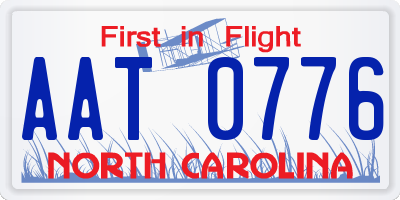 NC license plate AAT0776