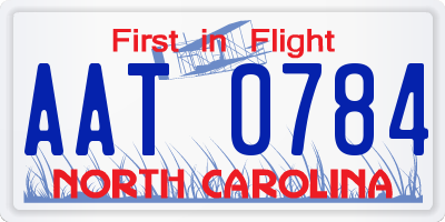 NC license plate AAT0784