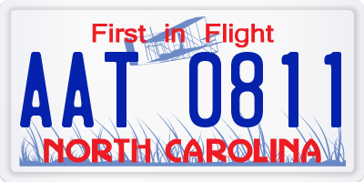 NC license plate AAT0811