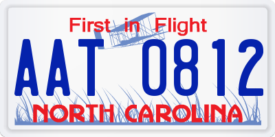NC license plate AAT0812