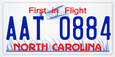 NC license plate AAT0884
