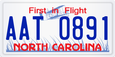 NC license plate AAT0891