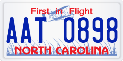 NC license plate AAT0898
