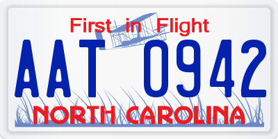 NC license plate AAT0942