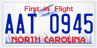 NC license plate AAT0945