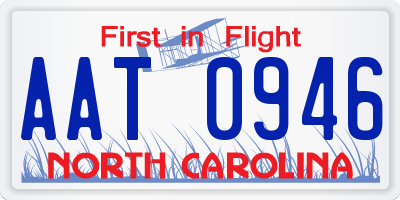 NC license plate AAT0946