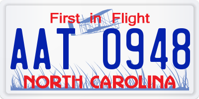 NC license plate AAT0948