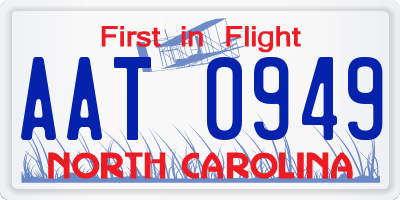 NC license plate AAT0949