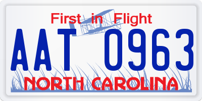 NC license plate AAT0963