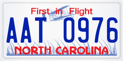 NC license plate AAT0976