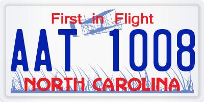 NC license plate AAT1008