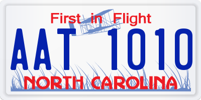 NC license plate AAT1010