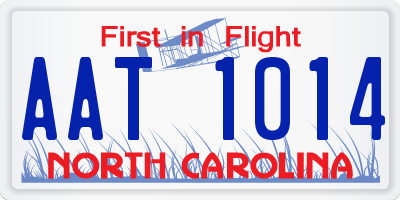NC license plate AAT1014