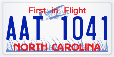 NC license plate AAT1041