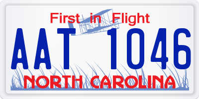 NC license plate AAT1046